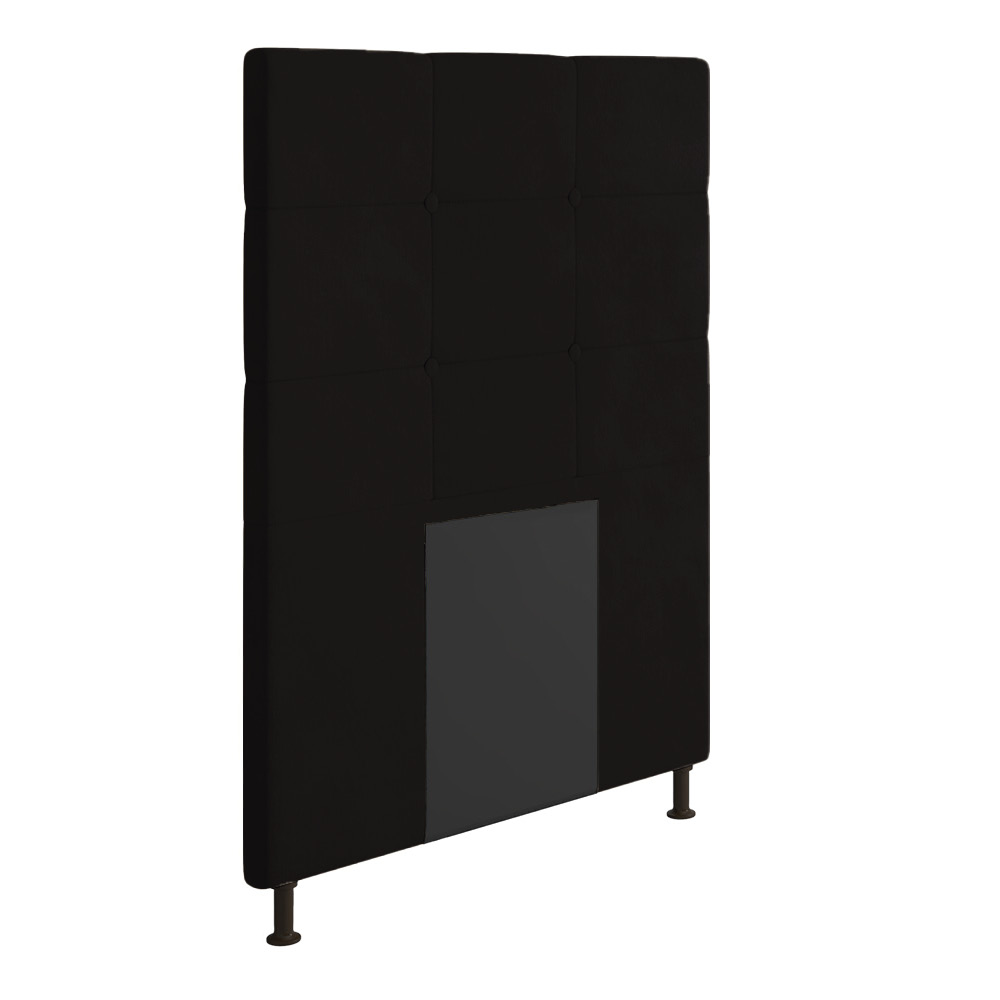 Cabeceira Stambul Para Cama Box Solteiro 90 cm Suede Preto M11 - D'Rossi