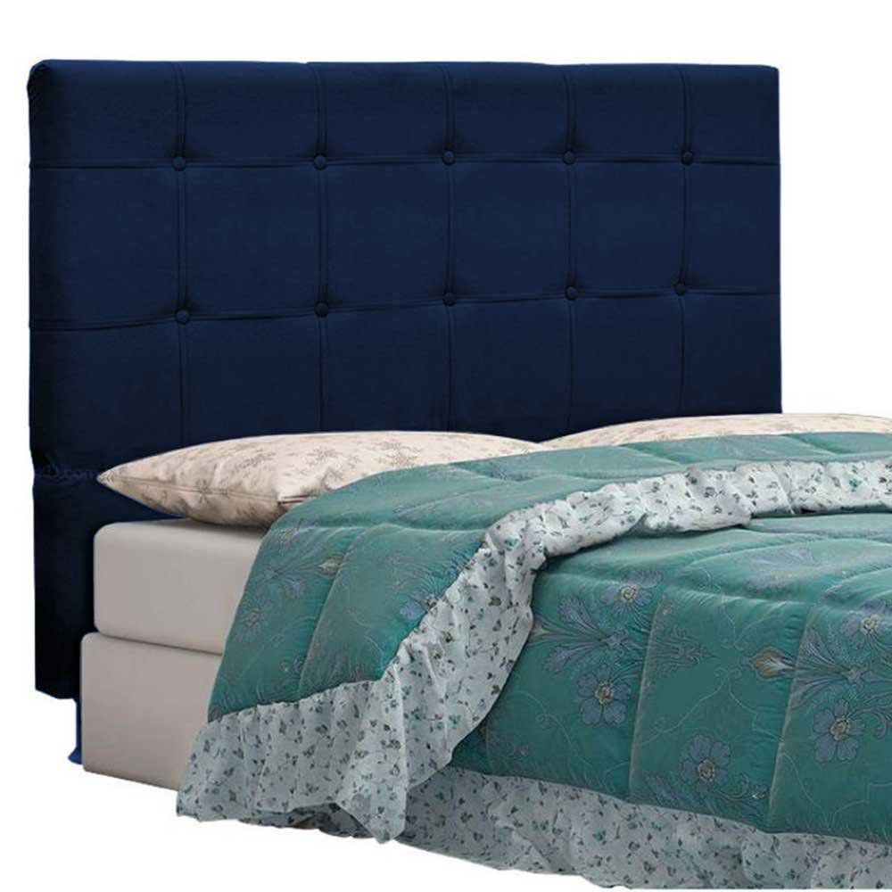 Cabeceira Tóquio para Cama Box Solteiro 100 cm Suede Azul Marinho D'Rossi