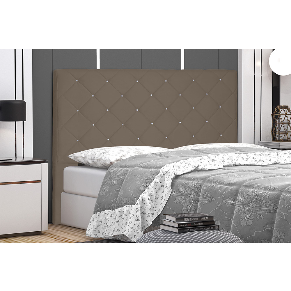 Cabeceira Tania Para Cama Box Solteiro 90 cm Suede Caramelo - D'Rossi