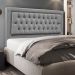 Cabeceira Turquesa Para Cama Box Casal 140 cm Linho Cinza - D'Rossi