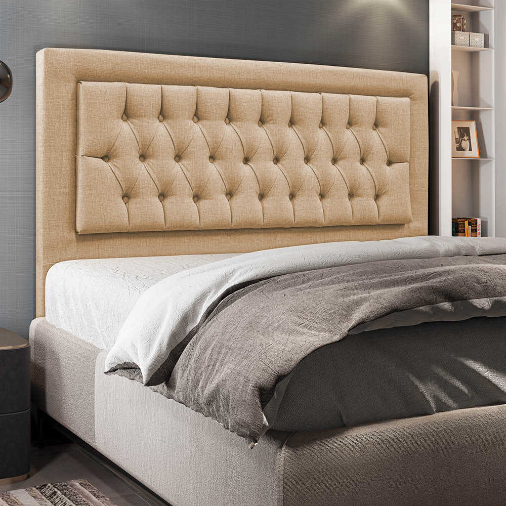 Cabeceira Turquesa Para Cama Box King 195 cm Linho - D'Rossi