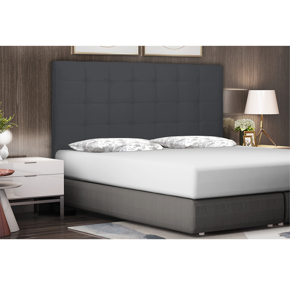 Cabeceira Verona Para Cama Box Casal 140 cm Suede Cinza - D'Rossi