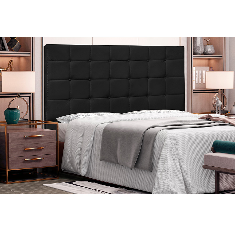 Cabeceira Verona Para Cama Box Queen 160 cm Corino Preto - D'Rossi