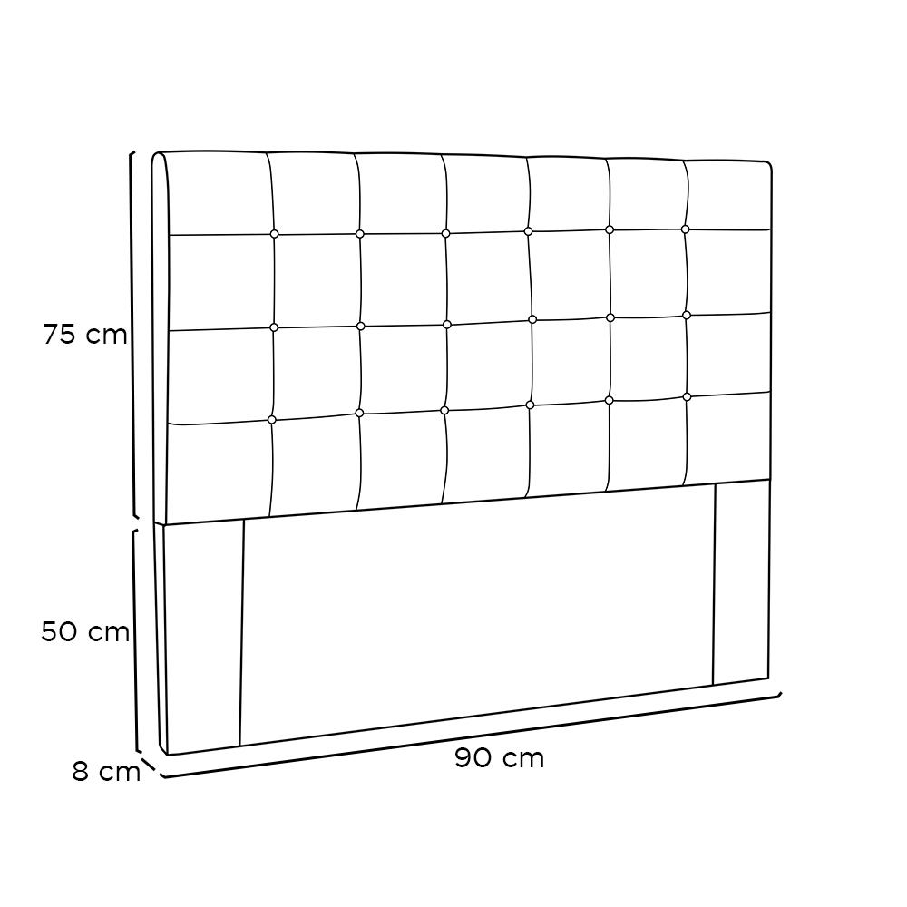 Cabeceira Verona Para Cama Box Solteiro 90 cm Suede Bege - D'Rossi