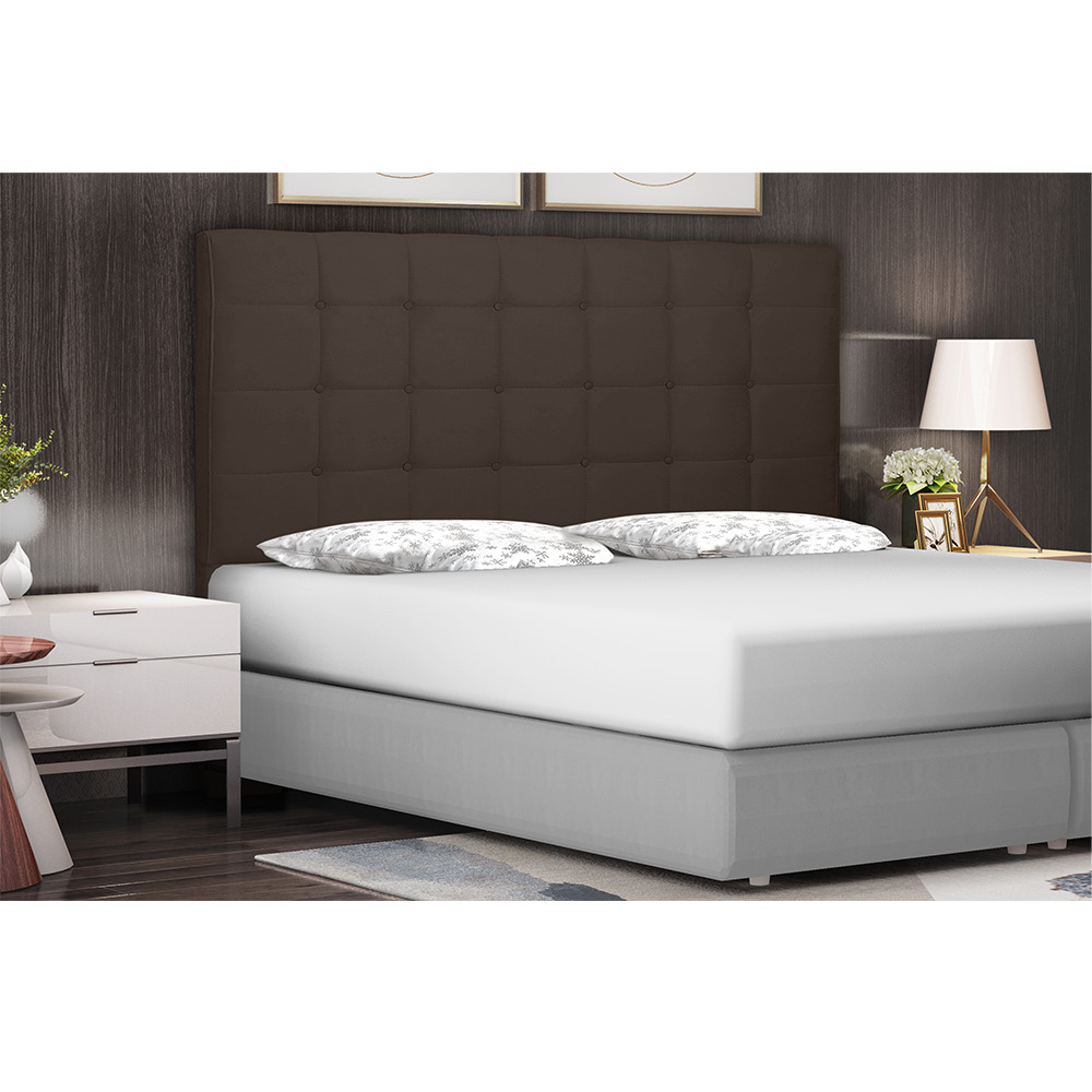 Cabeceira Verona Para Cama Box Solteiro 90 cm Suede Café - D'Rossi