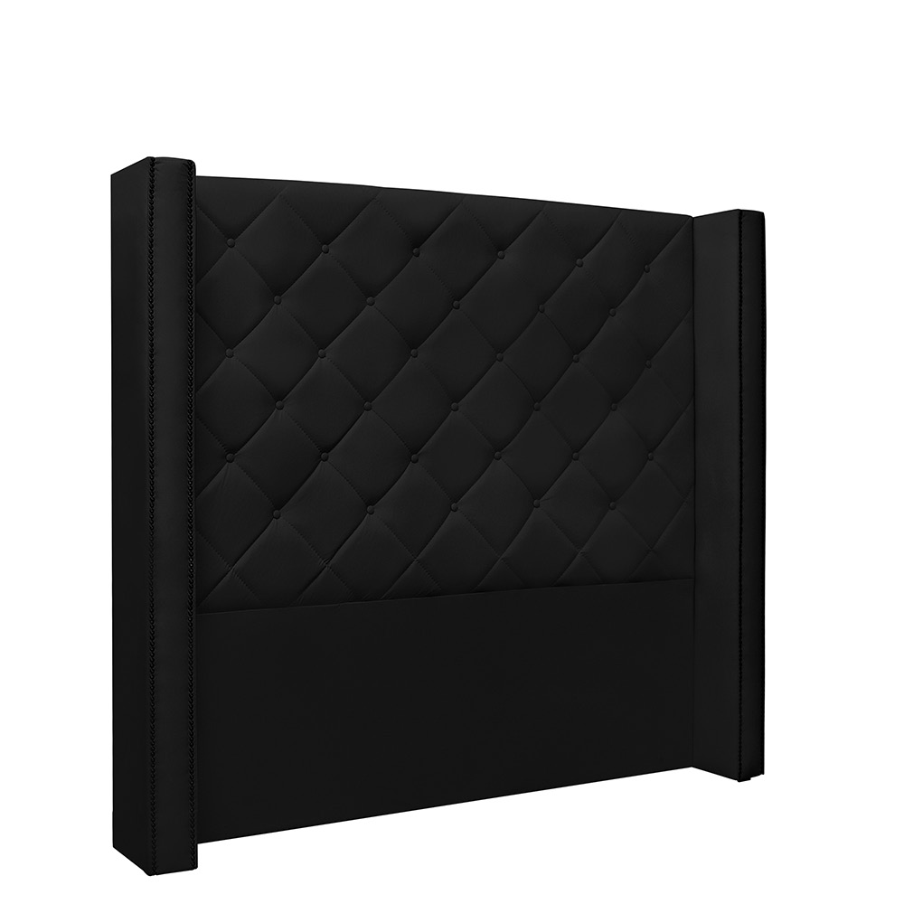 Cabeceira Vicenza Para Cama Box Casal 140 cm Corino Preto - D'Rossi