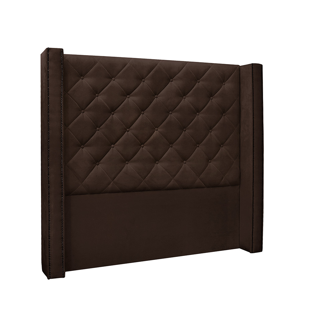 Cabeceira Vicenza Para Cama Box Casal 140 cm Suede Café - D'Rossi