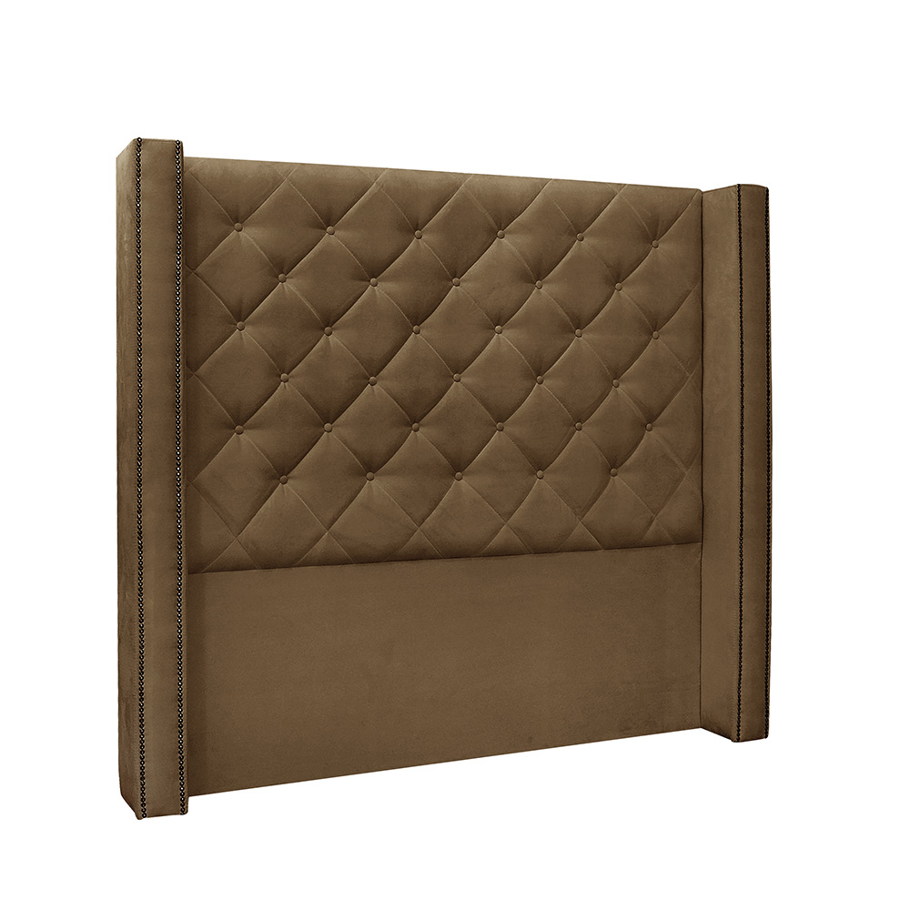 Cabeceira Vicenza Para Cama Box Casal 140 cm Suede Caramelo - D'Rossi