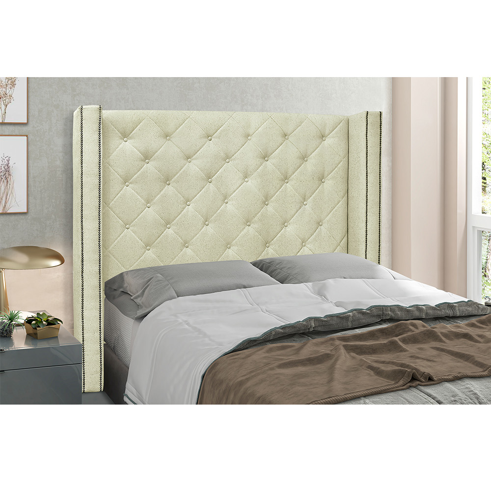 Cabeceira Vicenza Para Cama Box Solteiro 90 cm Linho Rustico Natural - D'Rossi