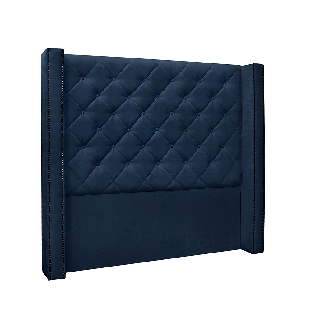 Cabeceira Vicenza Para Cama Box Solteiro 90 cm Suede Azul Marinho - D'Rossi