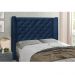 Cabeceira Vicenza Para Cama Box Solteiro 90 cm Suede Azul Marinho - D'Rossi