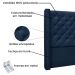 Cabeceira Vicenza Para Cama Box Solteiro 90 cm Suede Azul Marinho - D'Rossi