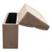 Cabeceira com baú Itália Cama Box Casal 140 cm Suede Bege D'Rossi