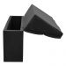 Cabeceira com baú Itália Cama Box Casal 140 cm Suede Preto D'Rossi