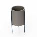Cachepot Cinza com Suporte em Metal G 15X8 cm - D'Rossi