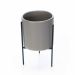 Cachepot Cinza com Suporte em Metal M 13X8 cm - D'Rossi