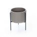 Cachepot Cinza com Suporte em Metal P 10X8 cm - D'Rossi