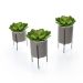 Cachepot Cinza com Suporte em Metal P 10X8 cm - D'Rossi