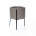 Cachepot Cinza com Suporte em Metal P 10X8 cm - D'Rossi