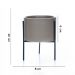 Cachepot Cinza com Suporte em Metal P 10X8 cm - D'Rossi