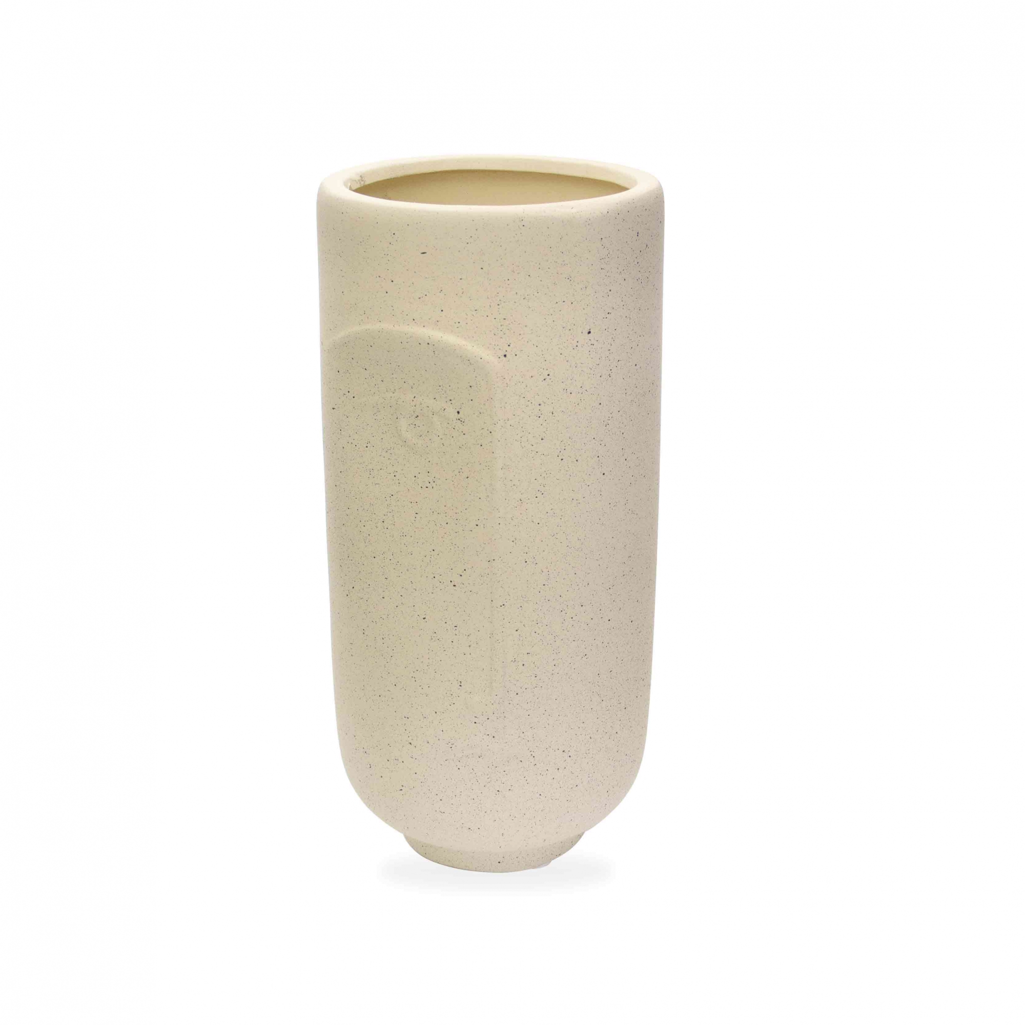 Cachepot Decorativo Rosto em Cerâmica Areia 28x13 cm - D'Rossi