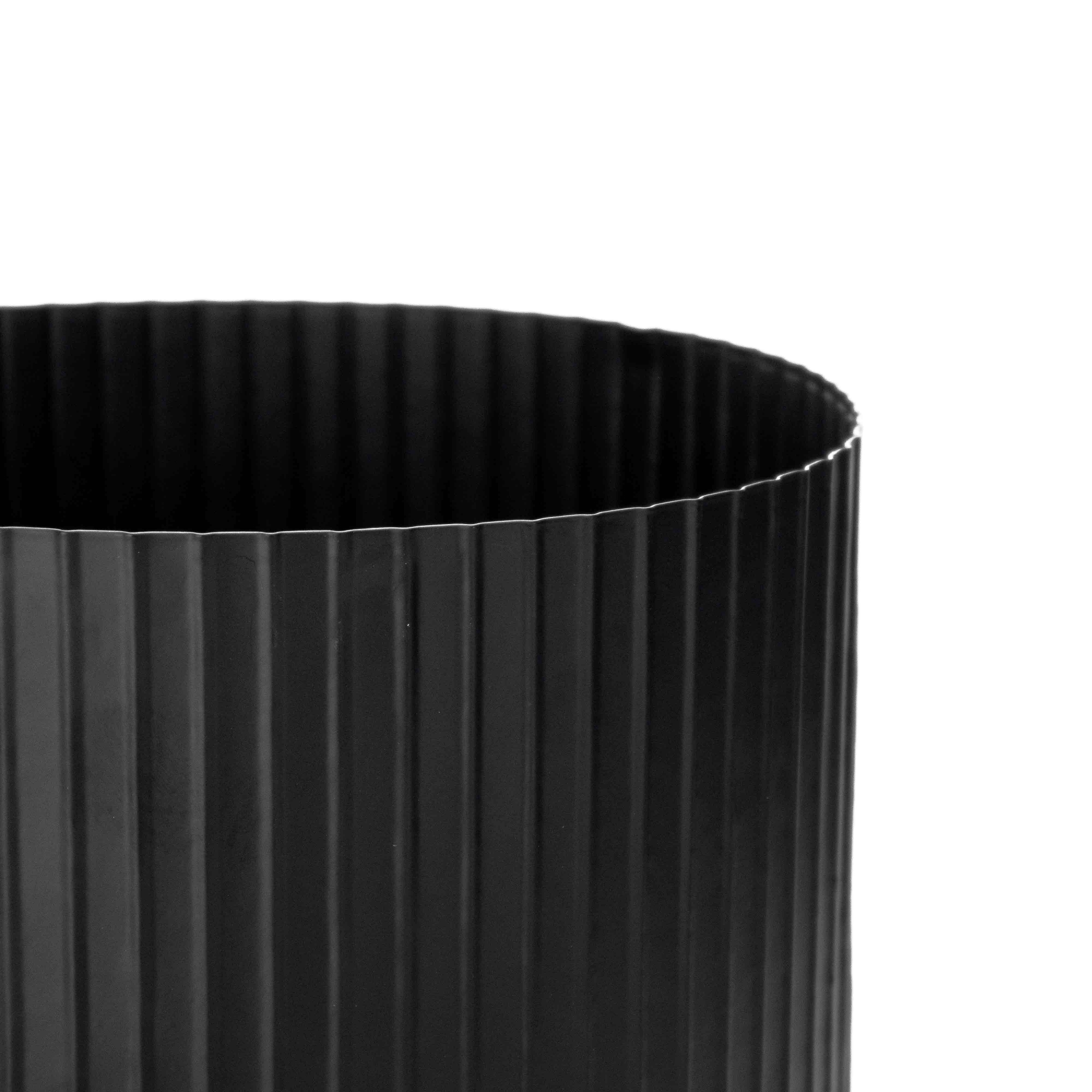 Cachepot Decorativo de Metal 3D Preto 17x22 cm - D'Rossi