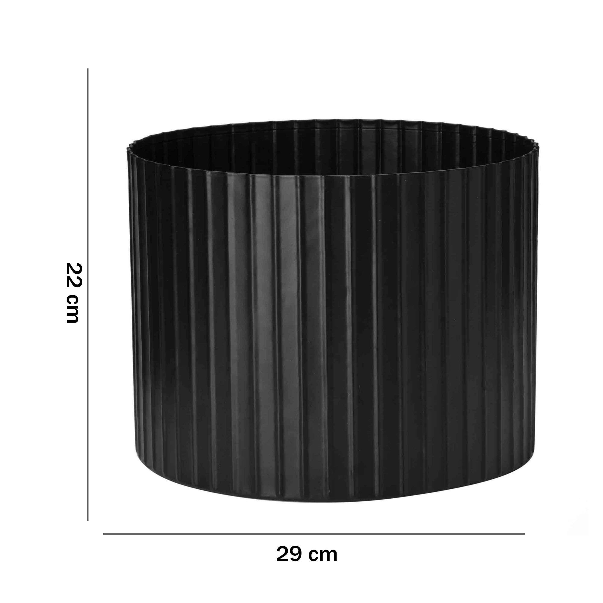 Cachepot Decorativo de Metal 3D Preto 22x29 cm - D'Rossi