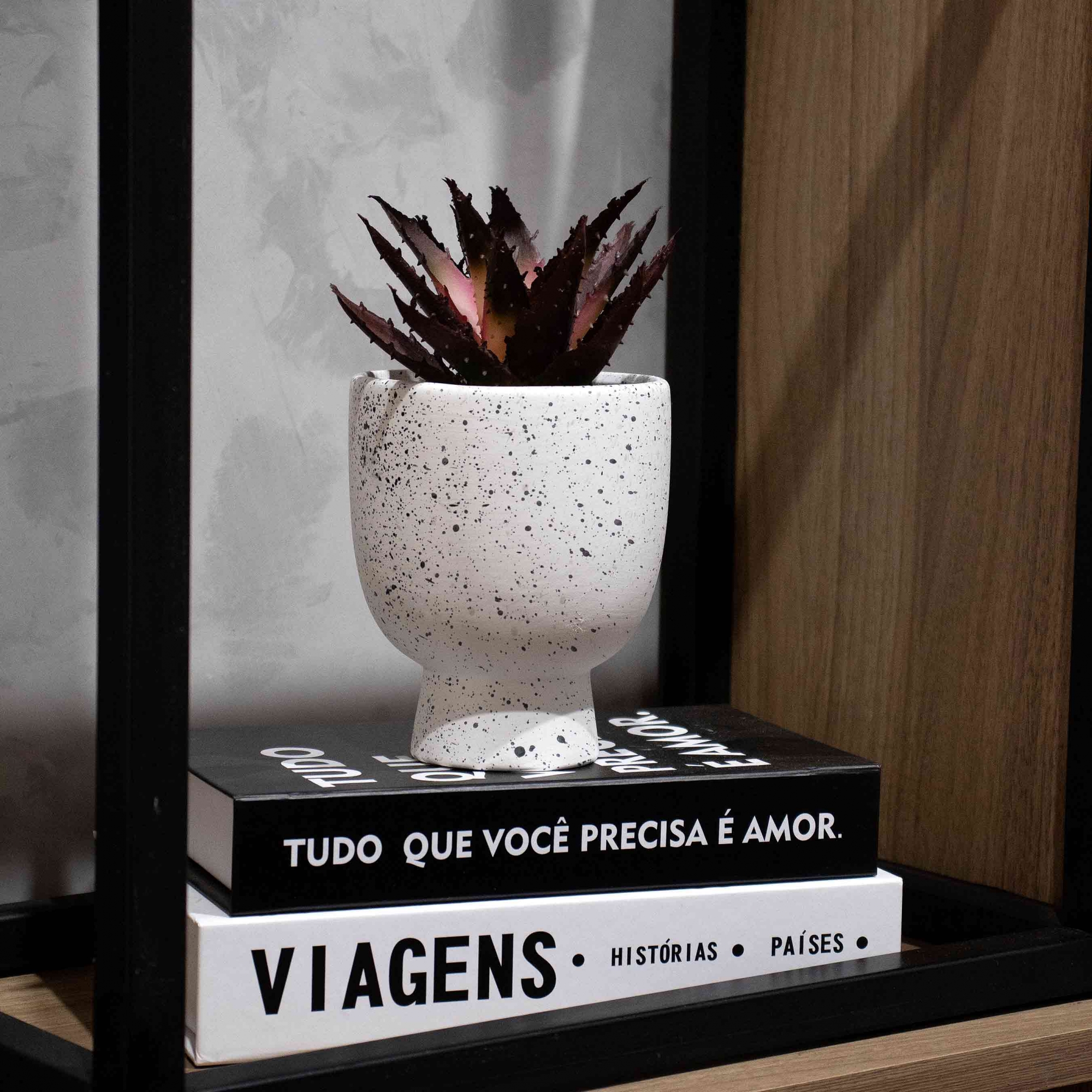 Cachepot Decorativo em Cerâmica Branco 14x11 cm - D'Rossi