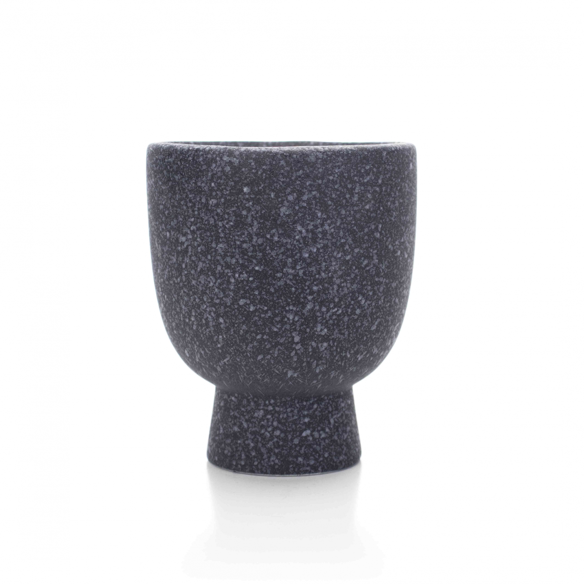 Cachepot Decorativo em Cerâmica Flocos Preto 14x11 cm - D'Rossi