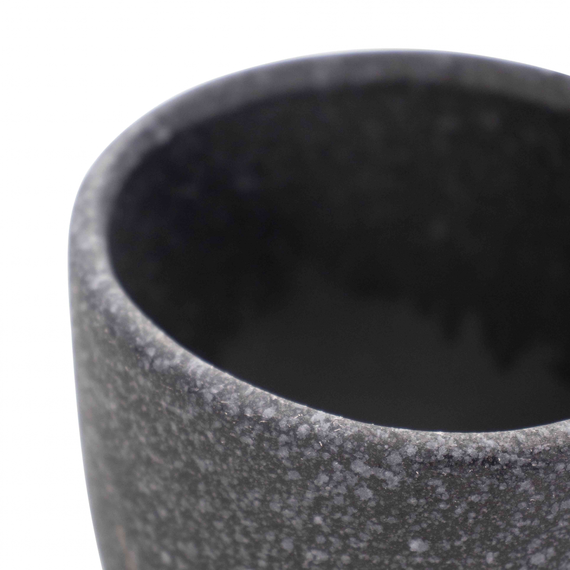 Cachepot Decorativo em Cerâmica Flocos Preto 14x11 cm - D'Rossi