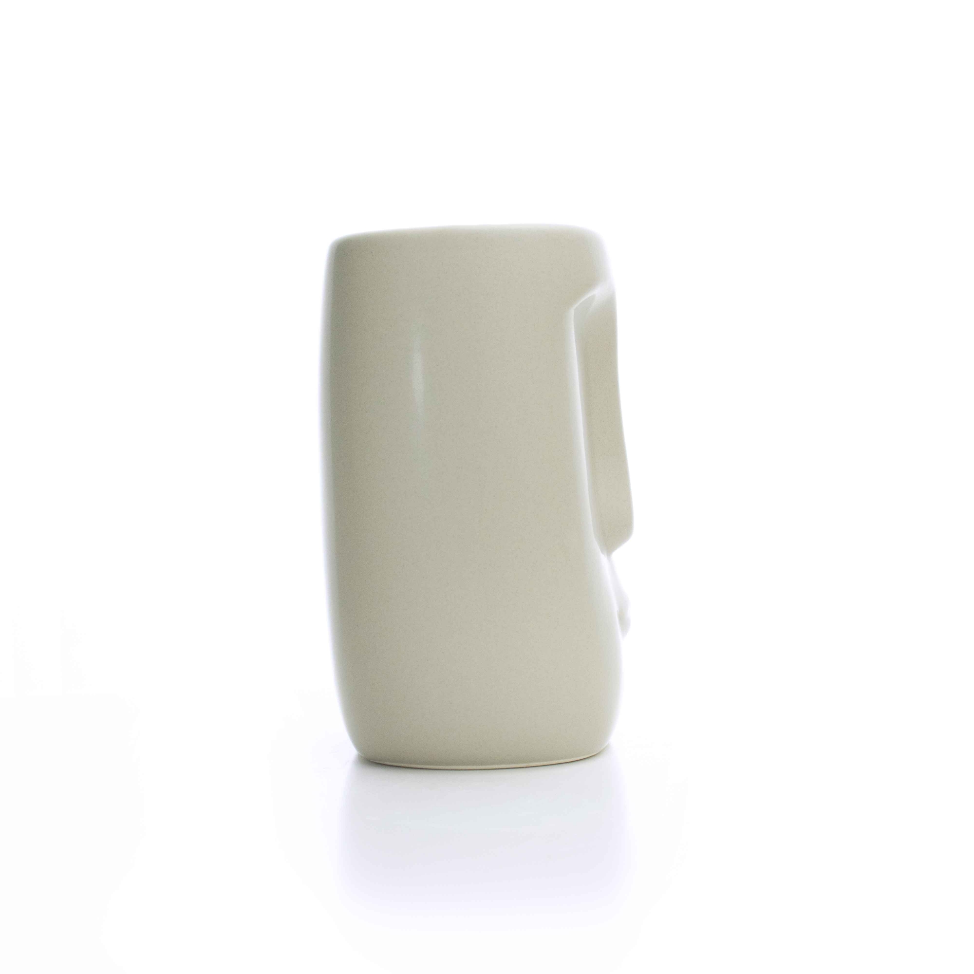 Cachepot Decorativo em Cerâmica Rosto Cinza 17x14 cm - D'Rossi