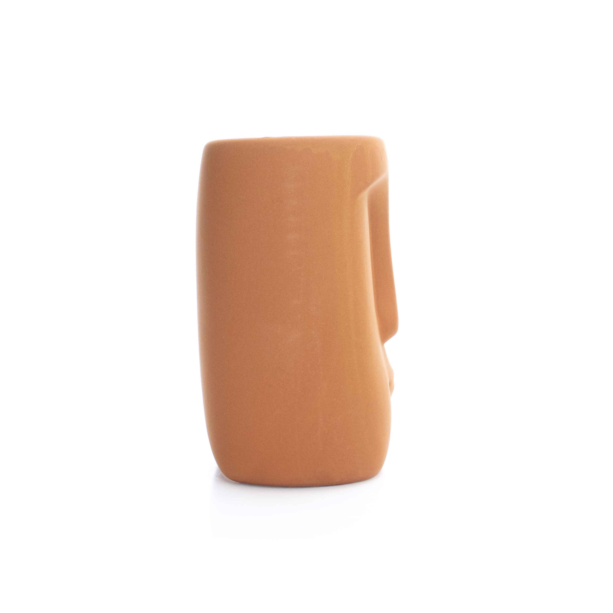 Cachepot Decorativo em Cerâmica Rosto Terracota 17x14 cm - D'Rossi