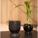 Cachepot Rosto com Óculos em Cerâmica Preto 11,8x9,8 cm - D'Rossi