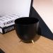 Cachepot de Metal Preto e Pés Dourado 17cm - D'Rossi