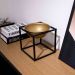 Cachepot em Cerâmica Dourado com Base de Metal Preto 21cm - D'Rossi
