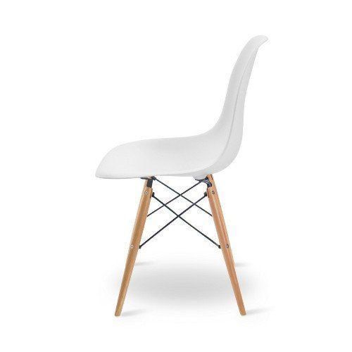 Cadeira Eiffel Charles Eames Base Madeira Sala de Jantar Branca - D'Rossi