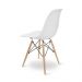 Cadeira Eiffel Charles Eames Base Madeira Sala de Jantar Branca - D'Rossi
