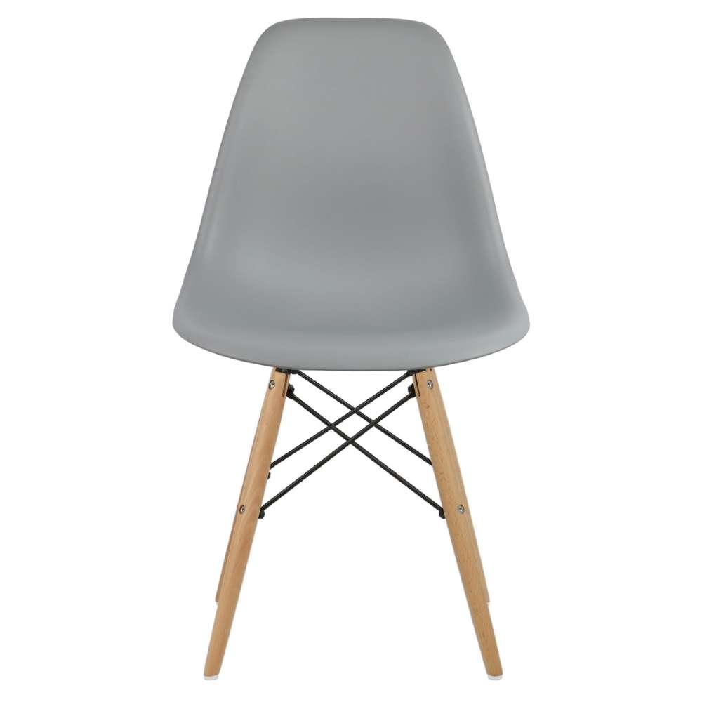 Cadeira Eiffel Eames Base Madeira Kit 2 Sala de Jantar Cinza R02 - D'Rossi