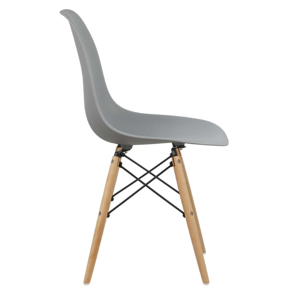 Cadeira Eiffel Eames Base Madeira Kit 2 Sala de Jantar Cinza R02 - D'Rossi