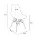 Cadeira Eiffel Eames Base Madeira Kit 2 Sala de Jantar Cinza R02 - D'Rossi