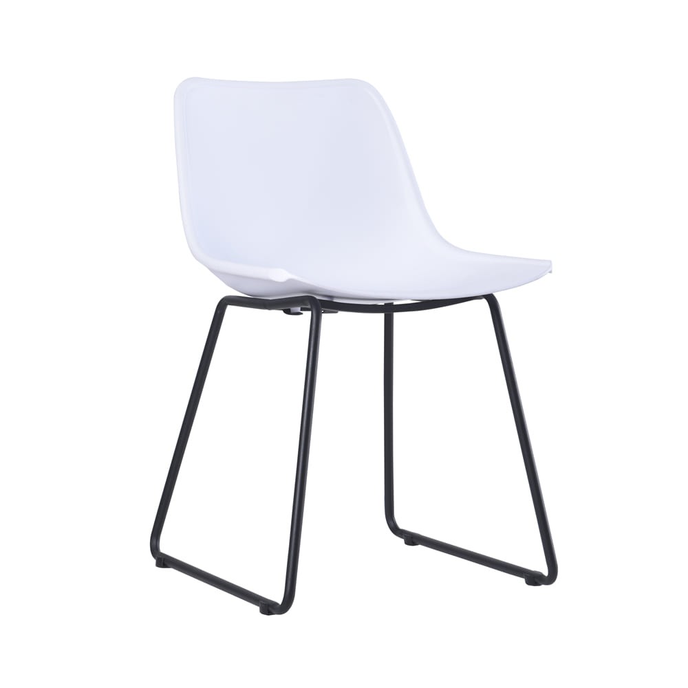 Cadeira Em Polipropileno Diana Branco Base Metal  D'Rossi