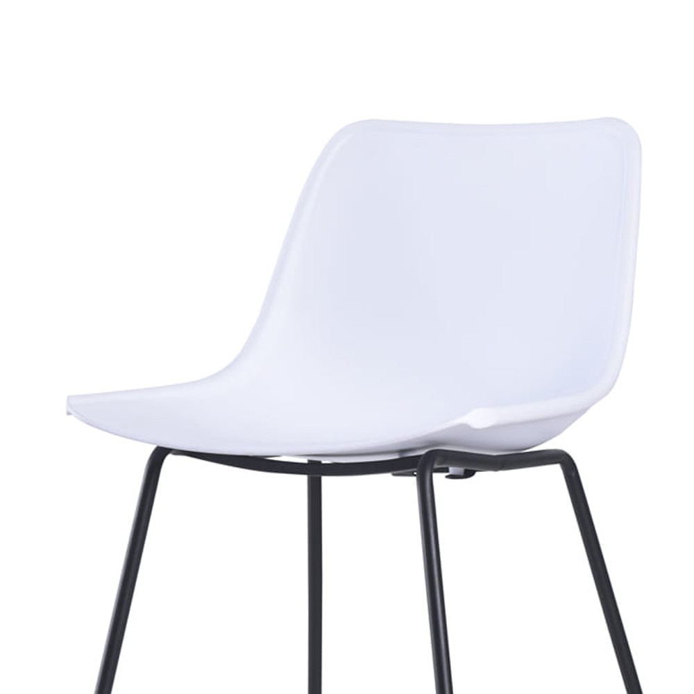 Cadeira Em Polipropileno Diana Branco Base Metal  D'Rossi