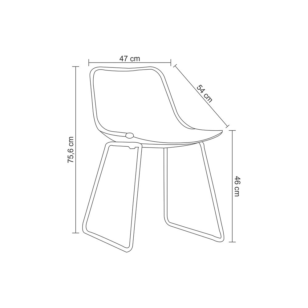 Cadeira Em Polipropileno Diana Branco Base Metal  D'Rossi