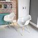Cadeira Melbourne Eiffel Charles Eames Base Madeira - Branca - D'Rossi
