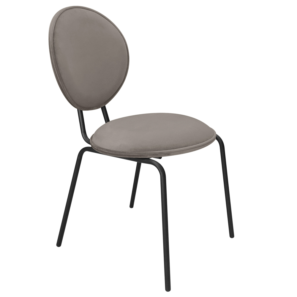 Cadeira de Jantar Belle Veludo Base de Ferro Preto - D'Rossi