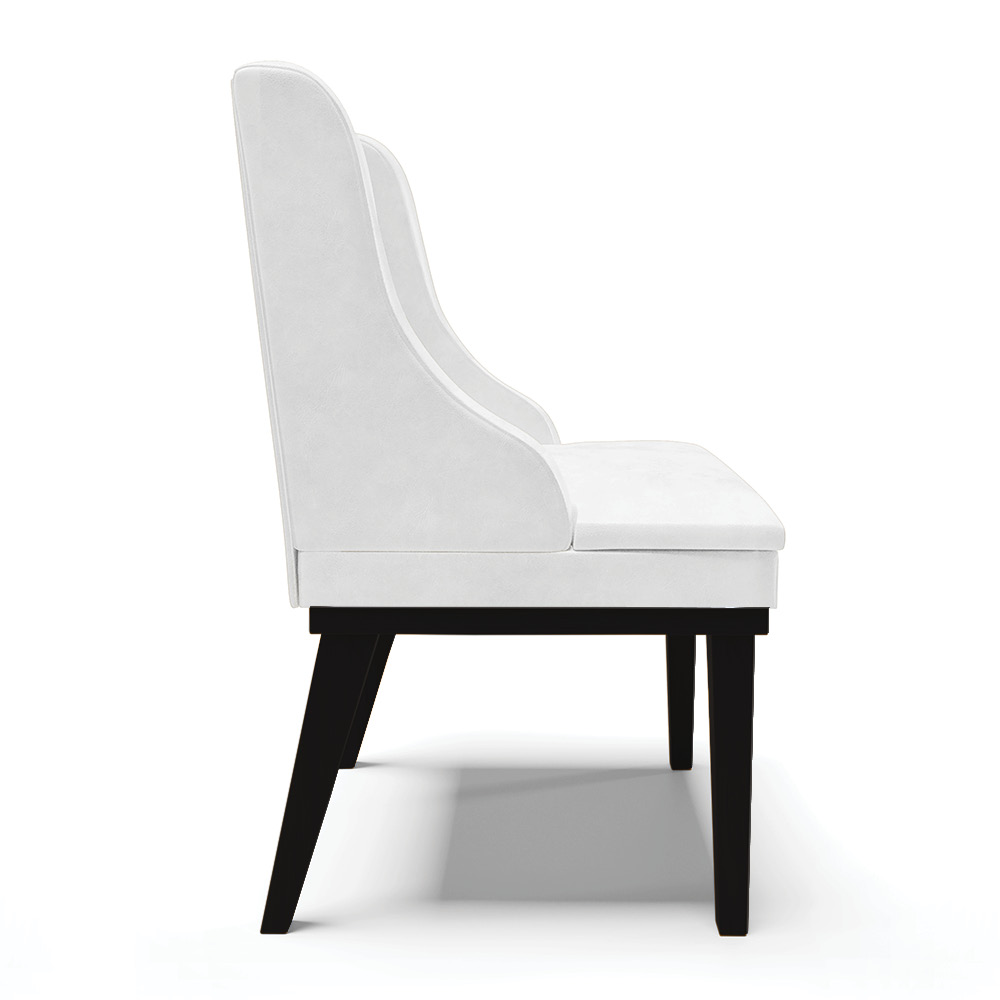 Cadeira de Jantar Liz Corano Branco Base Fixa Madeira Preto - D'Rossi