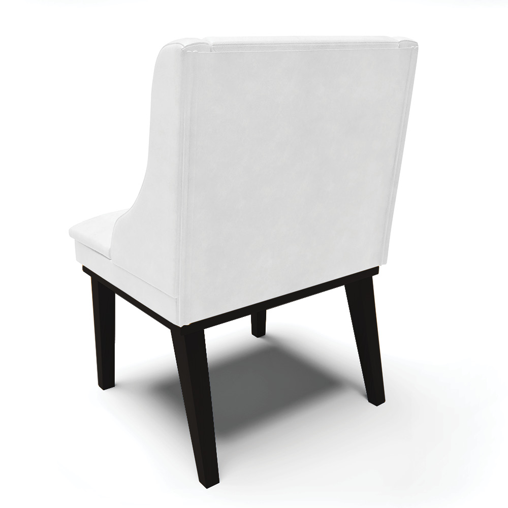 Cadeira de Jantar Liz Corano Branco Base Fixa Madeira Preto - D'Rossi
