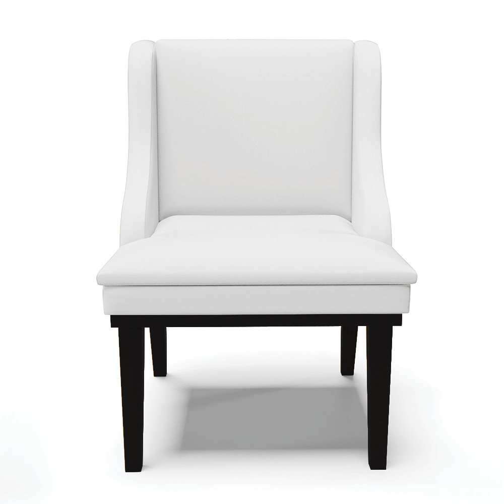 Cadeira de Jantar Liz Corino Branco Base Fixa Madeira Preto - D'Rossi
