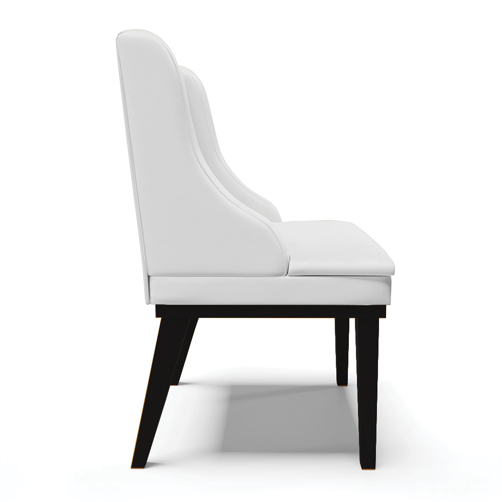 Cadeira de Jantar Liz Corino Branco Base Fixa Madeira Preto - D'Rossi