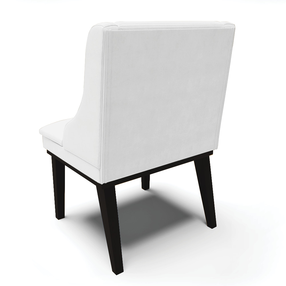 Cadeira de Jantar Liz Corino Branco Base Fixa Madeira Preto - D'Rossi